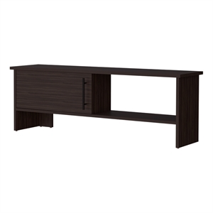Pemberly Row Entertainment Center 1-Door Engineered Wood Walnut Finish