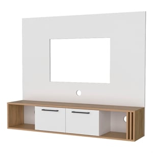 Pemberly Row Wall-Mounted Entertainment Center Engineered Wood Beige