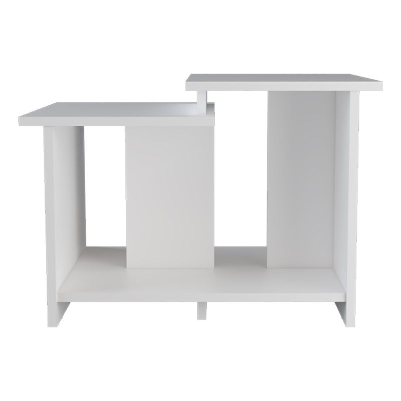 Pemberly Row Naco Coffee Table with Open Storage in Engineered Wood White