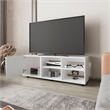 Pemberly Row TV Stand with Door Engineered Wood White 51.2