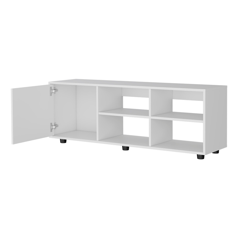 Pemberly Row TV Stand with Door Engineered Wood White 51.2