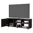 Pemberly Row TV Stand with Door Engineered Wood Black 51.2
