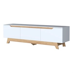 Pemberly Row Entertainment Center with Storage in White Particle Board