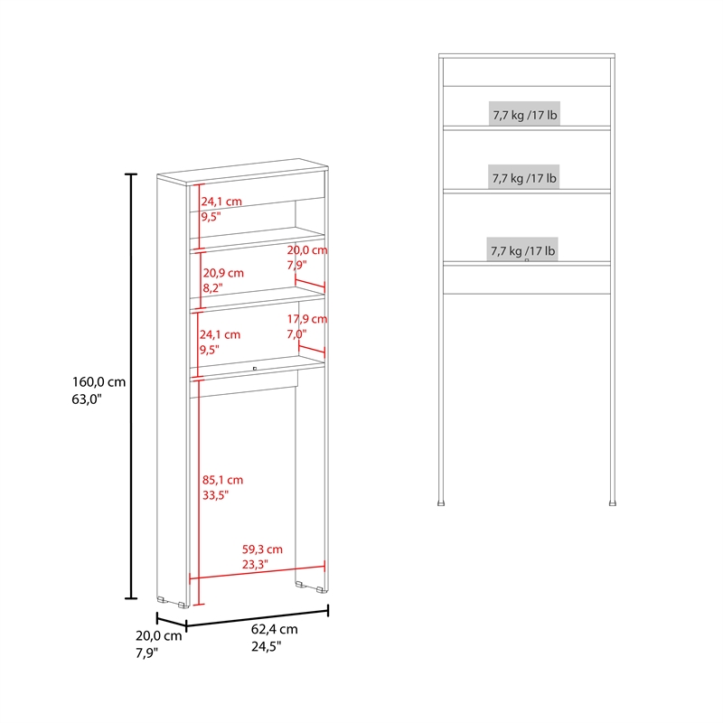 Pemberly Row Bathroom Cabinet with 2 Doors White Engineered Wood