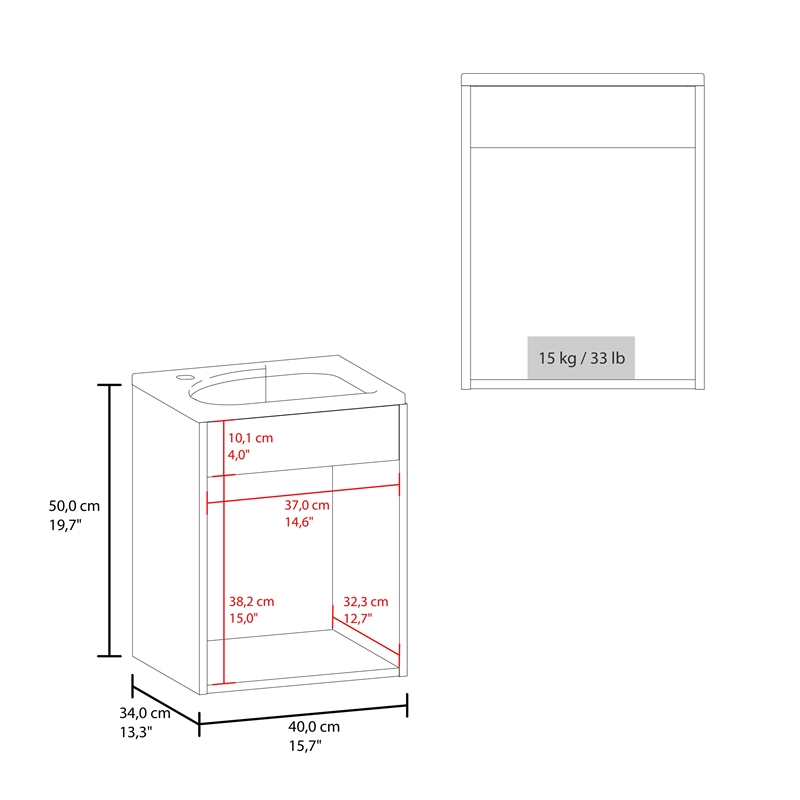 Pemberly Row Haigleer Creek Bathroom Vanity with Sink White Finish