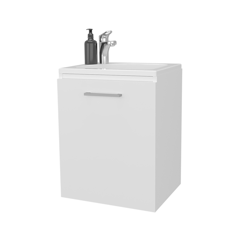 Pemberly Row Haigleer Creek Bathroom Vanity with Sink White Finish