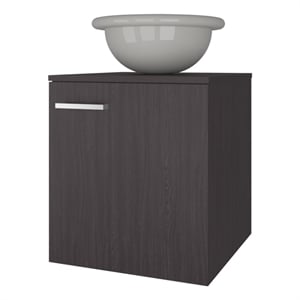 Pemberly Row Floating Bathroom Vanity with Integrated Sink and Faucet in Wengue
