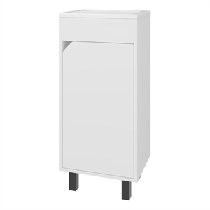 Pemberly Row Compact Bathroom Vanity with Integrated Sink and Faucet in White