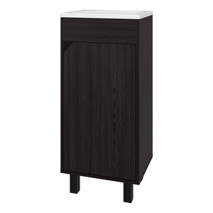 Pemberly Row Compact Bathroom Vanity with Integrated Sink and Faucet in Wengue