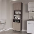 Pemberly Row Bullhead City Kitchen Pantry with 4 Doors White Oak Wengue