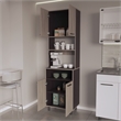 Pemberly Row Bullhead City Kitchen Pantry with 4 Doors White Oak Wengue