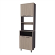 Pemberly Row Bullhead City Kitchen Pantry with 4 Doors White Oak Wengue