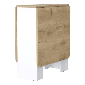 Pemberly Row Kailua Folding Dining Table Engineered Wood White Macadamia