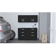 Pemberly Row Stowe 4 Piece Garage Storage Set Engineered Wood Black