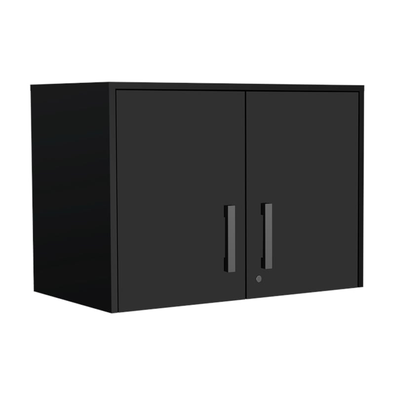 Pemberly Row Conway 4 Piece Garage Set Engineered Wood Black Finish