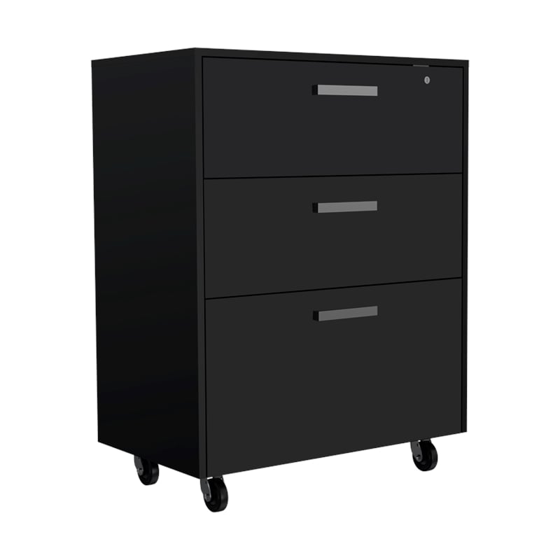 Pemberly Row Conway 4 Piece Garage Set Engineered Wood Black Finish