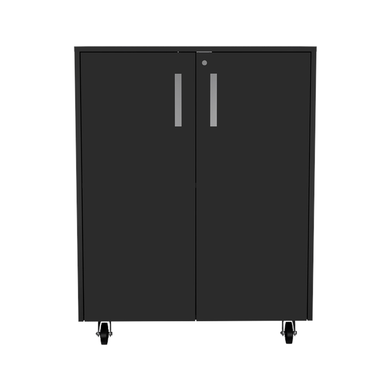 Pemberly Row 2 Piece Garage Set in Black Engineered Wood