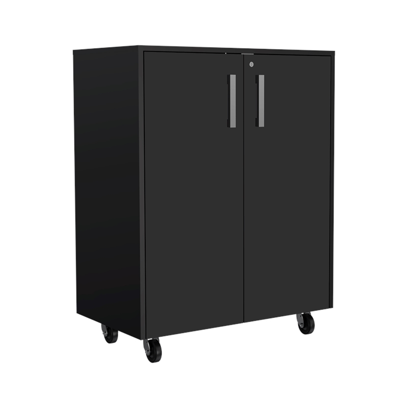 Pemberly Row 2 Piece Garage Set in Black Engineered Wood