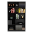 Pemberly Row 2 Piece Living Room Bookcase Set in Engineered Wood Black