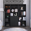 Pemberly Row Marana 3 Piece Living Room Set in Black Engineered Wood
