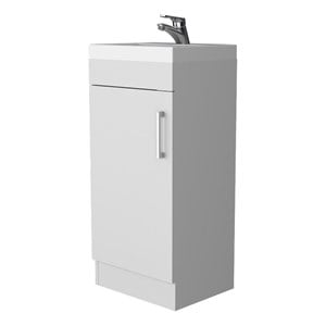 Pemberly Row Madrid Bathroom Vanity 1-Door Engineered Wood White