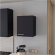 Pemberly Row Wall Cabinet with 1 Door in Black Engineered Wood