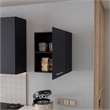 Pemberly Row Wall Cabinet with 1 Door in Black Engineered Wood