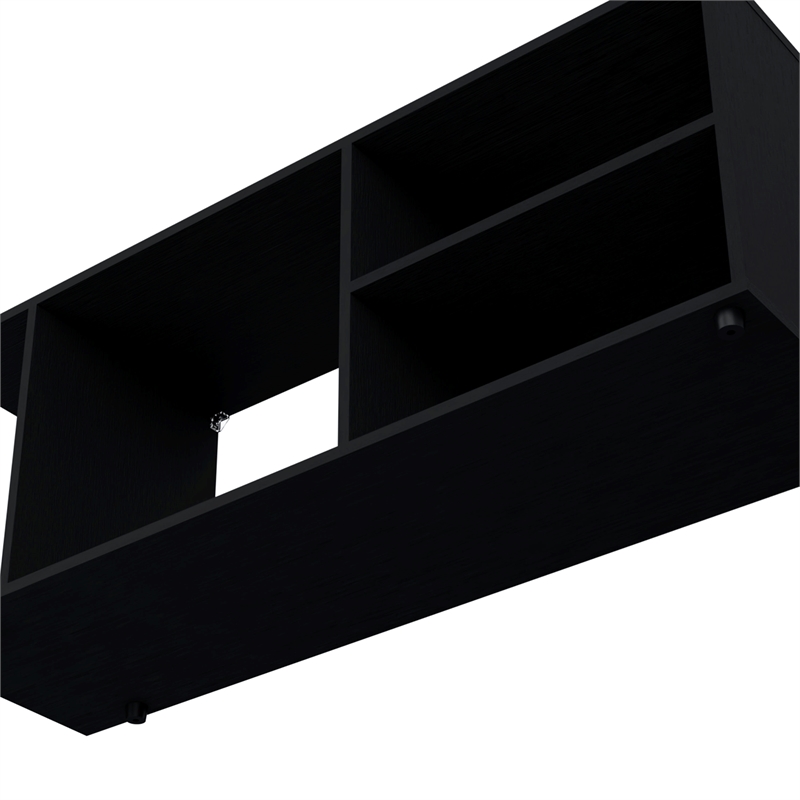 Pemberly Row Console Table with Open Storage Engineered Wood Black
