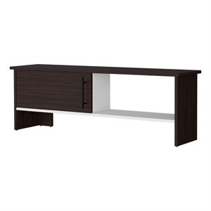 Pemberly Row Rock Point TV Stand with Storage in Walnut and White Finish