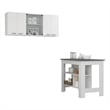 Pemberly Row 2-Piece Engineered Wood Kitchen Set in White/Onyx