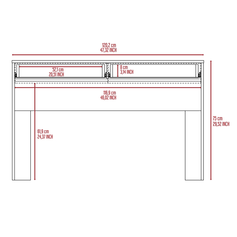 Pemberly Row Computer Desk with 2 Drawers in Particle Board Gray