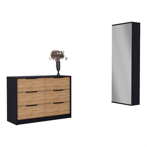 Pemberly Row Burwell 2 Pc Bedroom Set Engineered Wood Multi-Color Finish