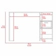 Pemberly Row Arlington Computer Desk with Shelves in Gray Oak Finish