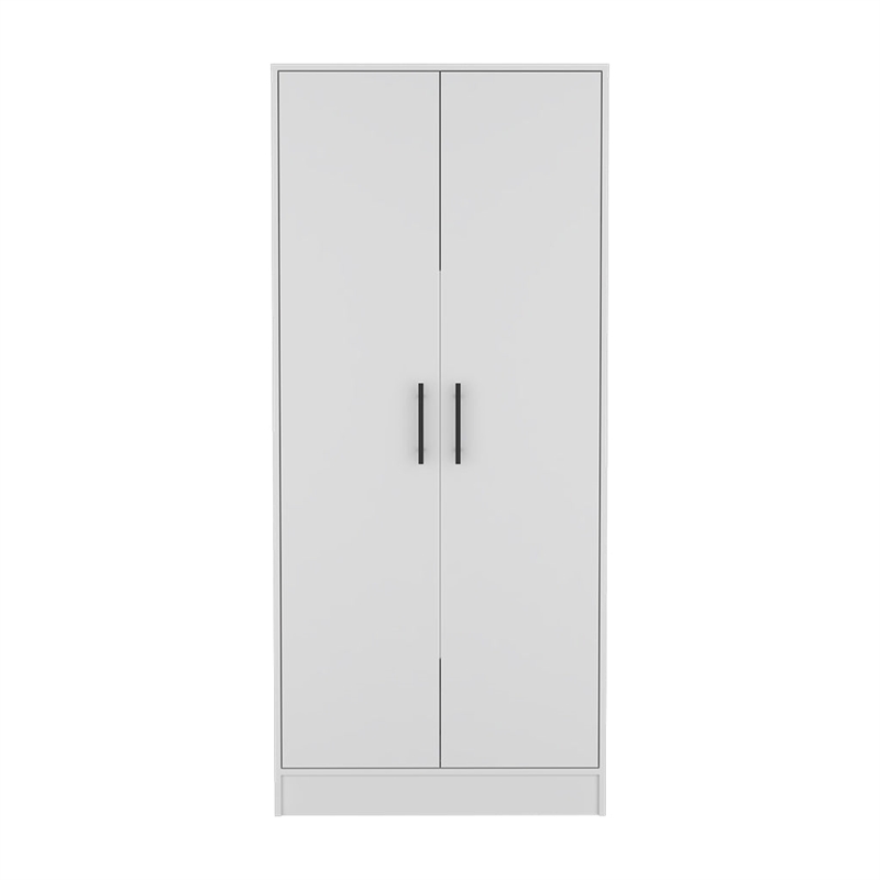 Pemberly Row 2 Piece Bedroom Set with Armoire and Nightstand in White