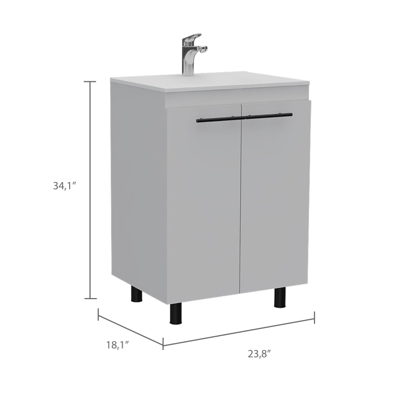 Pemberly Row 2 Pc Bathroom Set with Vanity Cabinet & Medicine Cabinet