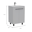 Pemberly Row 2 Pc Bathroom Set with Vanity Cabinet & Medicine Cabinet