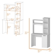 Pemberly Row Rumford Computer Desk with Hutch and Shelves in White Wood