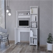 Pemberly Row Rumford Computer Desk with Hutch and Shelves in White Wood