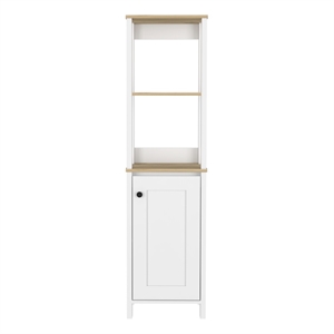 Pemberly Row 16&quotW Engineered Wood Linen Cabinet in Light Oak/White