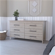 Pemberly Row Double Dresser in Engineered Wood Light Gray