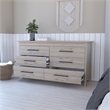 Pemberly Row Double Dresser in Engineered Wood Light Gray