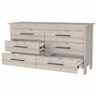 Pemberly Row Double Dresser in Engineered Wood Light Gray