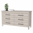 Pemberly Row Double Dresser in Engineered Wood Light Gray