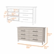 Pemberly Row Double Dresser in Engineered Wood Light Gray