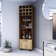 Pemberly Row Corner Bar Cabinet in Mahogany Macadamia Engineered Wood