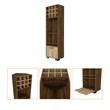 Pemberly Row Corner Bar Cabinet in Mahogany Macadamia Engineered Wood