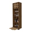 Pemberly Row Corner Bar Cabinet in Mahogany Macadamia Engineered Wood