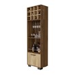 Pemberly Row Corner Bar Cabinet in Mahogany Macadamia Engineered Wood