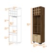 Pemberly Row Corner Bar Cabinet in Mahogany Macadamia Engineered Wood