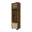 Pemberly Row Corner Bar Cabinet in Mahogany Macadamia Engineered Wood